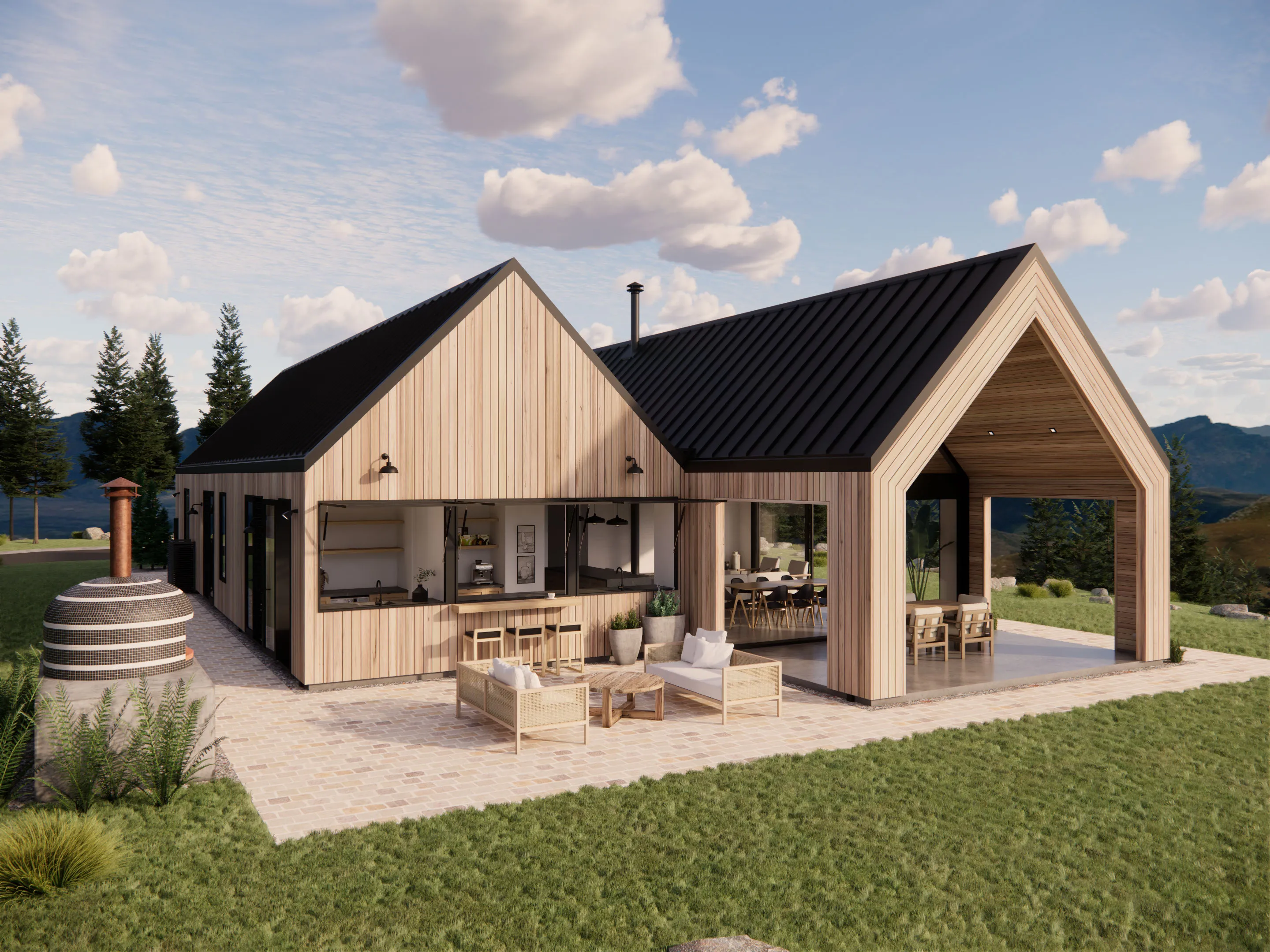 Twin Gable House Rear Patio