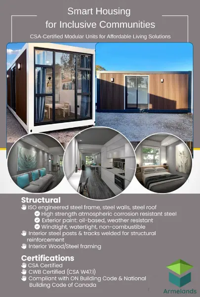 Contemporary shipping container home design with modern aesthetic and sustainable features showcasing compact foldable technology