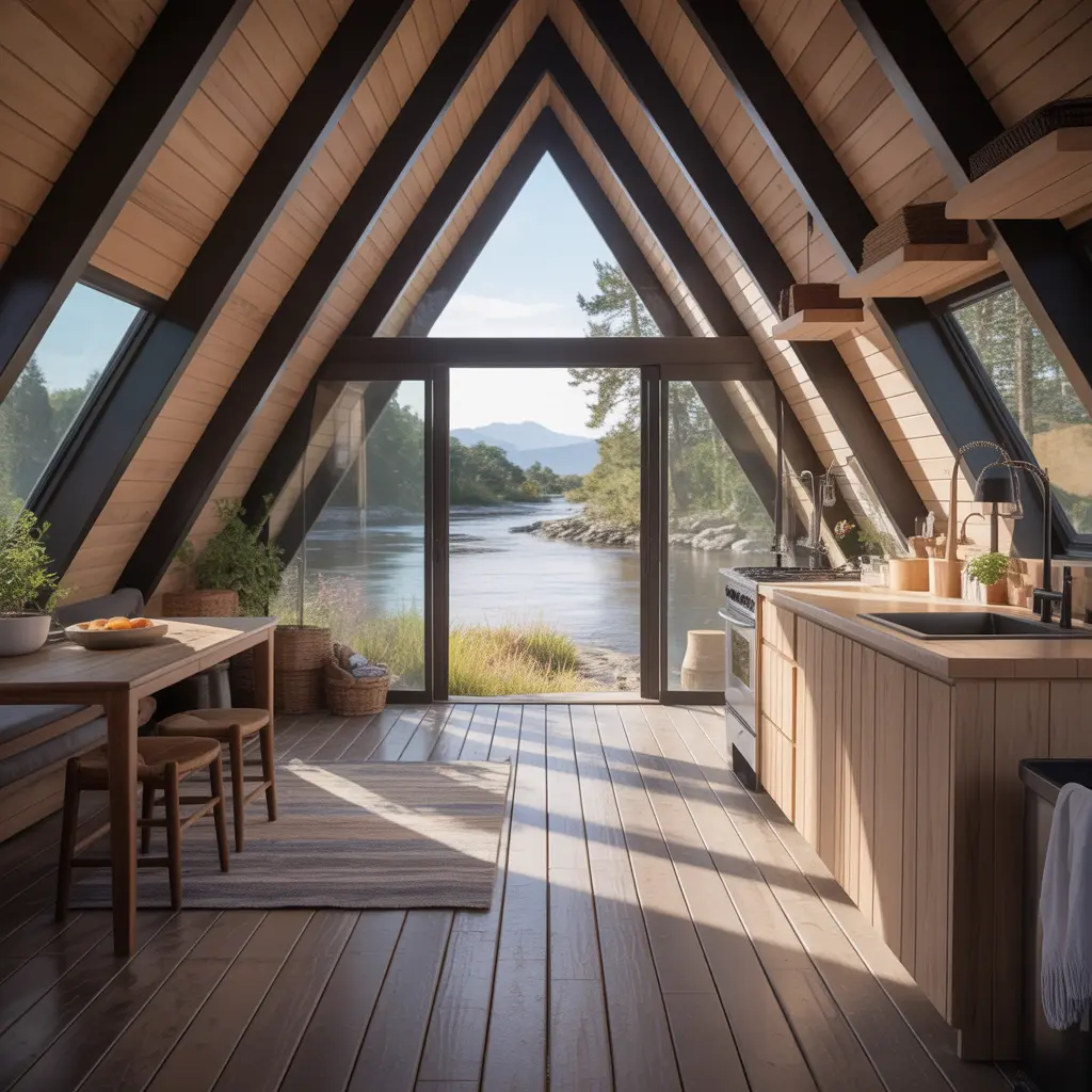 Riverbend A-Frame Cabin view 3