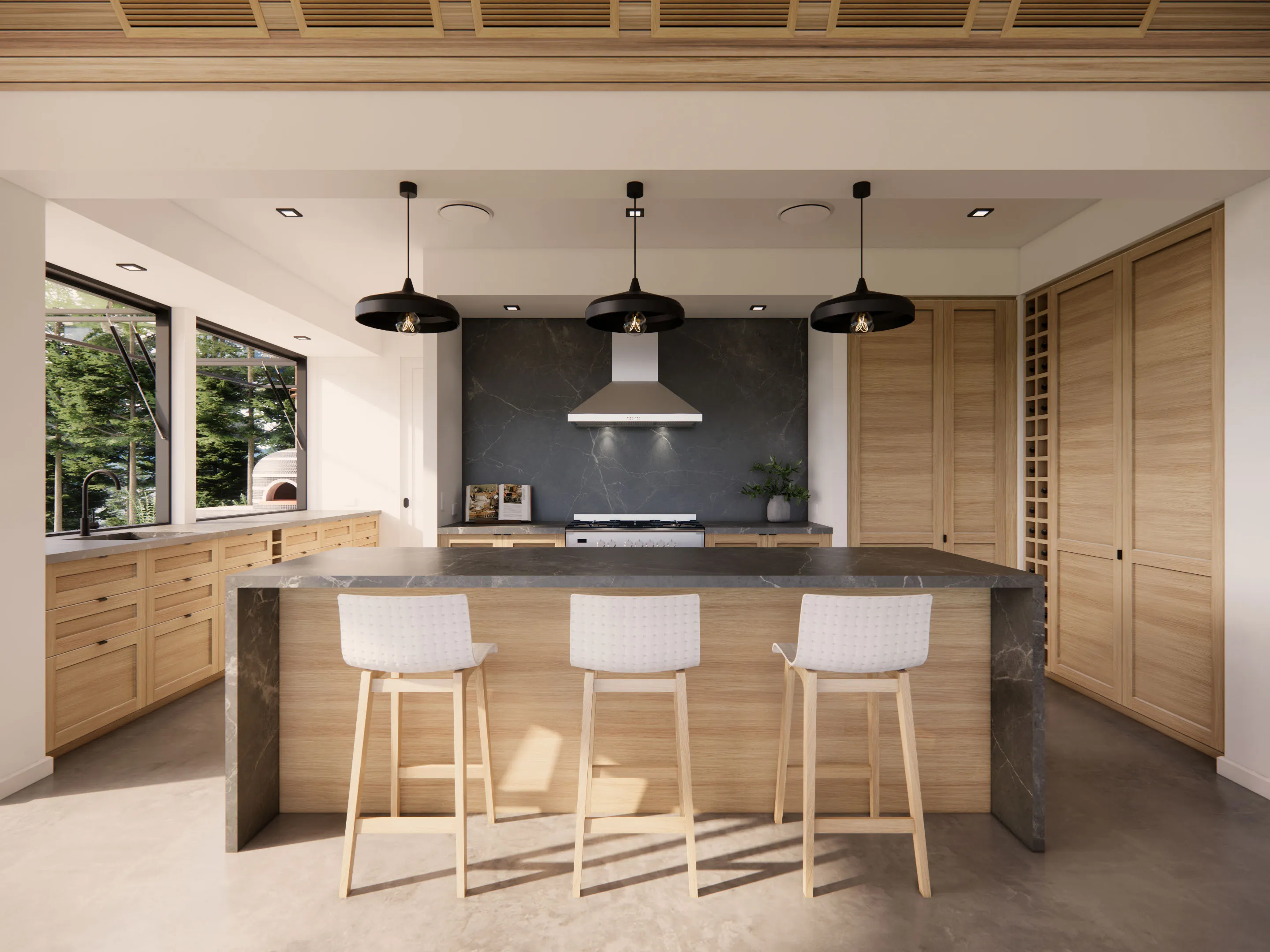 Luxury Modern Kitchen with Stone Island