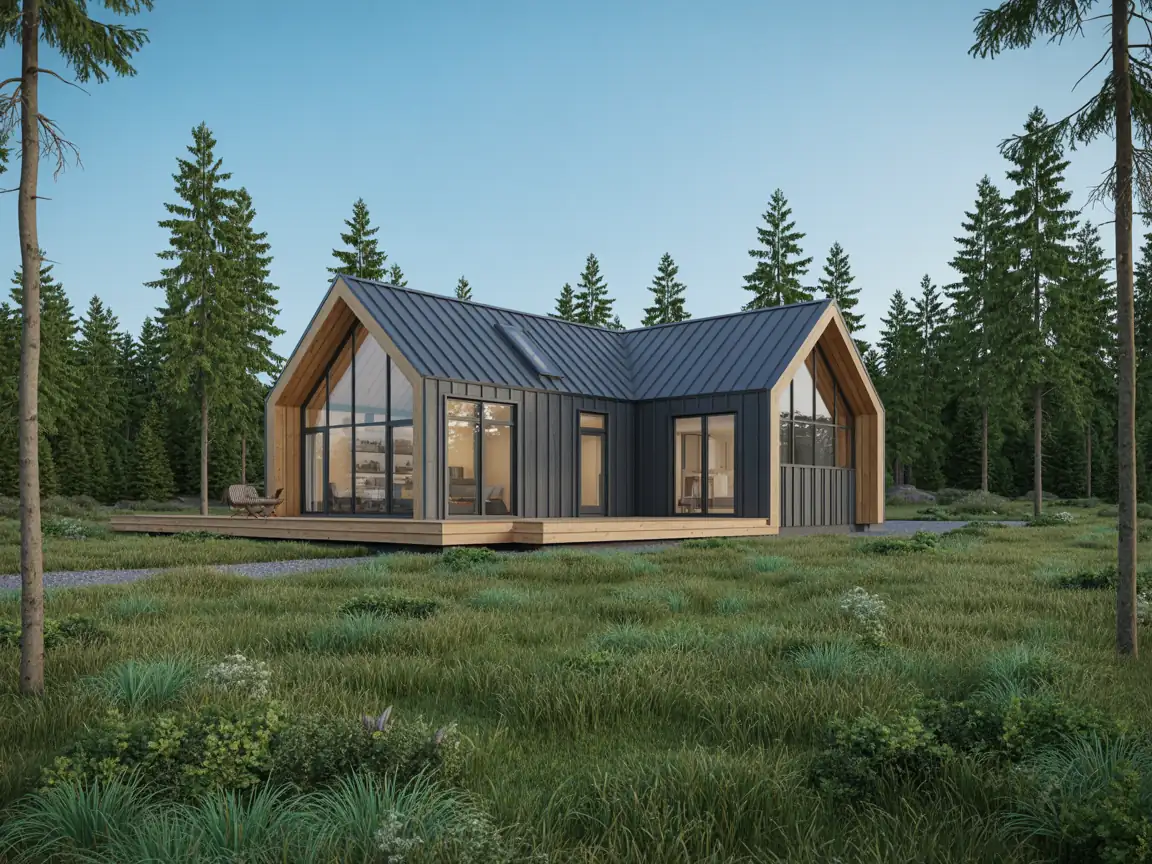Glacier X5 Modular Home - expansive luxury prefabricated residence featuring sustainable design, premium finishes, and spacious rural setting with modern steel frame construction