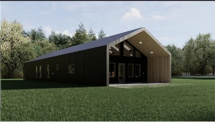 Single-storey Indigenous community facility with accessible ramp and covered entrance