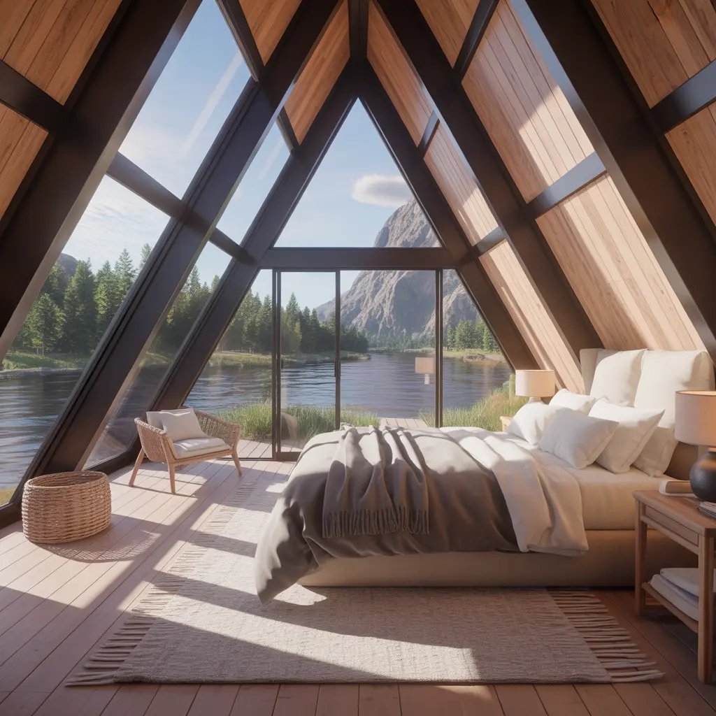 Riverbend A-Frame Cabin view 2